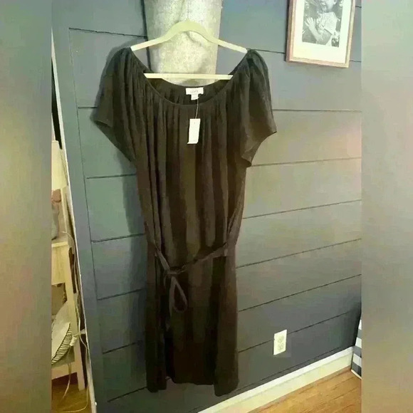 Loft gray wool blend tie waist dress xl NWT - Picture 1 of 4